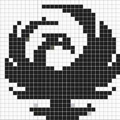 a black and white panda bear is shown in the middle of a cross stitch pattern