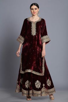 Badla Embroidery, Kurta Sharara Set, Kurta Sharara, Designer Dresses Casual