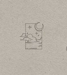 a drawing of the moon and clouds in front of a gray background with text that reads, it's loneman