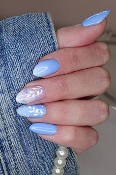 These blue nails are perfect for your special event in 2022. They are diverse, different and the blue is such a rich and amazing color. Nails Spring 2024 Blue, Hydrangea Nails, Baby Blue Nails, Her Nails, Blue Nail Polish, Blue Nail Designs, Makijaż Smokey Eye, Blue Nail