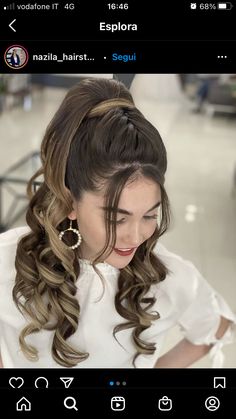 Half Pony Hairstyles Wedding, Graduation Hairstyles Medium, Half Pony Hairstyles, Hairstyles For Long Hair Prom, Long Hair Prom, Pony Hairstyles, Formal Hairstyles For Long Hair