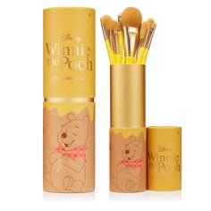 Winnie the Pooh 8 Piece Makeup Brush Set | Spectrum Collections Winnie The Pooh Decor, Spectrum Collections, Vegan Makeup Brushes, Hundred Acre Woods, Cute Winnie The Pooh, Disney Makeup, Winnie The Pooh Friends, Star Crossed, Makeup Bundles