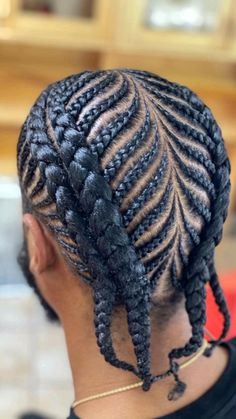 Male Braid Styles Full Head, Full Head Braids Men, Iverson Braids Men, Fishbone Braids For Men, Black Male Braids, Plats Braids For Men, Black Men Braids Hairstyles