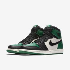 Brand: Air Jordan Model: Air Jordan 1 Retro High OG Nickname: 'Pine Green 1.0'Colorway: Pine Green / Black - SailSKU: 555088-302Release Date: 09/22/2018 Jordan Model, Air Jordan 9, Exclusive Sneakers, Jordan 1 High Og, Nike Sb Dunk, Air Jordan 1 Retro High Og, Air Jordan 1 Retro High, Leather High Tops, Air Jordan 3