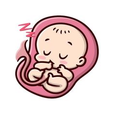 a cartoon baby in the middle of its stomach