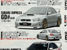 an advertisement for the subaru impreza and subaru impreza models