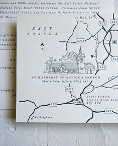 a map is shown on top of a piece of paper that says st mary's church