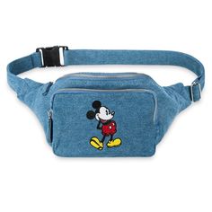 Mickey Mouse Denim Hip Pack ahh I would wear this in a second!  Disney Style I Wear to Disney I Disney Outfit I Mickey Mouse Mickey Clothes, Fanny Bag, Disney Traditions, Hip Pack, Disney Fashion, Disney Bag