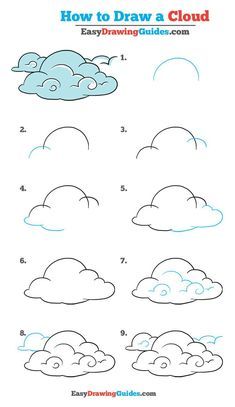 how to draw clouds for kids