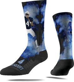 Design Crew socks Formed heel Style and Team Spirit Bold printed team/player graphics and colors Additional Details Fits Men��’s Shoe Sizes 8 - 12 Officially licensed product Dak Prescott, Nfl Dallas Cowboys, Team Player, Team Spirit, Dallas Cowboys, Mens Fitness, Crew Socks, Dallas, Top Brands