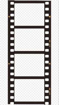 an empty film strip with no image or text on the bottom corner, transparent background