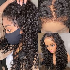 PRICES MAY VARY. 1.Kinky Edge Hairline Wig Material:100% Brazilian Virgin Human Hair. Can Be Dyed,Permed,Bleached,Highlighted,Straighten or Styled As Your Own Hair. Unprocessed natural black color take color and hold curls well. 2.Curly Baby Hair Curly Wig:It's thicker at 180% density. The most realistic hairline. More natural than traditional baby hair. Do not need to spend long time to make your baby hair. No tangle and shedding. 3.13x4 Lace Front Wig:13x4 Lace front wig free part big lace par Short Glueless Wigs, Wig Hairstyles Curly, Haircut Black Hair, Bob Haircut Black Hair, Glueless Frontal Wig, Edges Wig, Curly Edges, Wigs Deep Wave, Curly Lace Wig