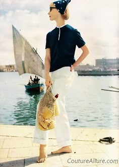 Claire McCardell 1950s Nautical 1950s Summer Fashion, 1950s America, 1950s Summer, Resort Lifestyle, 1950’s Fashion, Dress History, Nautical Looks