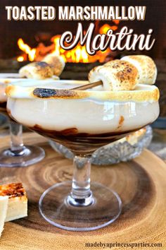 toasted marshmallow martini in a glass bowl