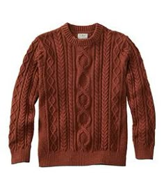 Knit Men's Sweater, Mens Fall Sweaters, Christmas Video, Design Outfit, Brown Knit Sweater, Chunky Cable Knit Sweater, Crewneck Sweaters, Cottagecore Outfits, Men's Sweaters