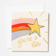 you're a star greeting card with gold foil lettering and a yellow star on top