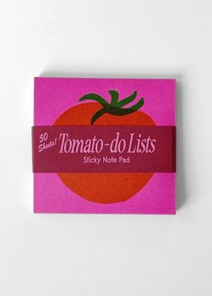 a pink sticker with the words tomato - do lists on it