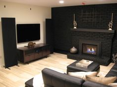 the living room is clean and ready for us to use in its new owner's home