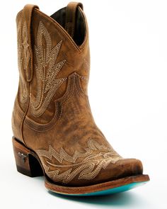 Lane Women's Lexington Western Booties - Snip Toe, Caramel Western Womens Fashion, Short Cowboy Boots, Western Embroidery, Ankle Cowboy Boots, Modern Cowgirl, Womens Cowgirl Boots, Boot Barn, Western Boots Women, Western Booties