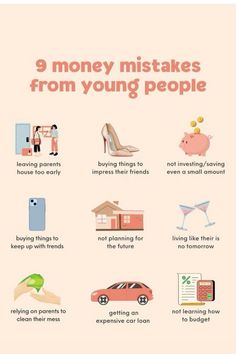 a poster with different types of things to see on the page, including money and other things