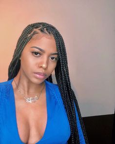 ‪@_missingmyRose ‬ Makeup Ideas For Black Women, Natural Makeup Ideas, Knotless Box Braids, Long Box Braids, Box Braids Styling, Beautiful Braids, Girls Braids, Knotless Braids