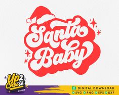 santa's baby christmas lettering design