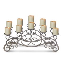 Pilgrim Brighton Candelabra - 10 Candles Fireplace Candelabra, Decorative Fireplace Screens, Fireplace Candle Holder, Candles In Fireplace, Fireplace Screen, Faux Fireplace, Fireplace Screens, Holder Design, Fireplace Accessories