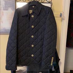 Black Burberry Coat.Purchased Directly From The Burberry Store (Not Outlet). Can Ship With Original Bag Cover. Runs True To Size. Only Actually Wore This Out Twice. End Of Arm Can Be Folded To Show Classic Burberry Print. Same Print Is Under Collar And Inside The Jacket. Also Includes The Original Extra Button In Case You Ever Need It. Love This Coat But Unfortunately It Is Too Small After Gaining Some Weight During Covid. Burberry Store, Burberry Print, Burberry Coat, Burberry Black, Burberry Jacket, Bag Cover, Quilted Coat, Original Bags, Black Quilt