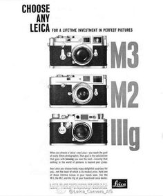 an advertisement for leica's m3m2 - 2 / 3 film camera