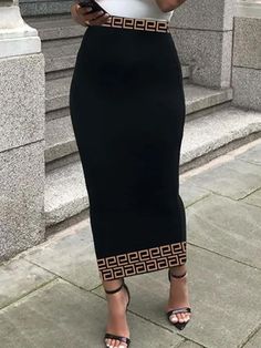 Buy Inexpensive Skirts at Stylewe online store, SPU: 11GSKBKDCB8, Color: Black, Edition type:Tight, Material:Jersey. Knit Maxi Skirt, Clothes To Make, Black Edition, My Dress, New Clothes, Types Of Skirts, Ethnic Fashion, I Dress, New Outfits