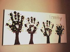 the family tree is made out of handprints