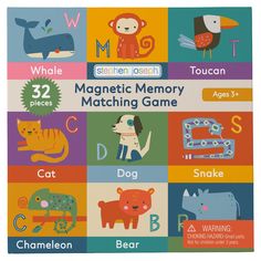 Animals magnetic memory matching game front view Kids Cooking Set, Lacing Cards, Memory Match Game, Bamboo Blanket, Recycled Gifts, Nap Mat, Baby Sun Hat, Quilted Backpack, Burp Cloth Set