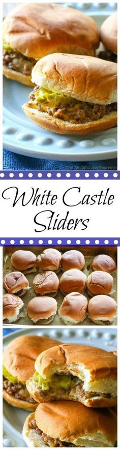 white castle sliders are stacked on top of each other and ready to be eaten