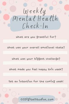 Embark on a wholesome journey for your mind with our 'Weekly Mental Health Check-In'. We believe that better mental health matters, not just for you, but for everyone around you. Don't just exist, thrive! Check out our mental health resources! #mentalhealthcheckin #counseling #mentalhealthmatters #psychologist Monday Check In, Mental Health Plan, Wellness Ideas, Metal Health, Mental Health Month, Mental Health Activities, Awareness Quotes