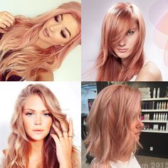 Rose Gold hair...why must you tempt me Internet! Gold Hairstyles, Pink Blonde Hair, Hair Blond, Types Of Hair, Trendy Hair Color, Red Hair Color