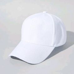 Solid White Baseball Cap For Men Or Women. One Size With Adjustable Velcro Back. Brand New. Never Worn. White Six-panel Snapback Hat For Everyday, White Six-panel Snapback Hat, Basic White Cotton Baseball Cap, Everyday White Six-panel Baseball Cap, White Flat Bill Baseball Cap For Everyday, White Baseball Hat, White Baseball Cap, Uniqlo Bags, Bucket Hat Black