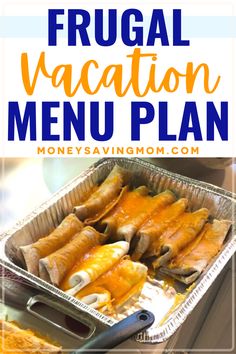 frugal vacation menu with text overlay