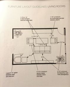 the floor plan for a living room with furniture layouts and rooms labeled in black