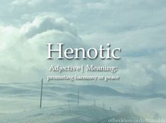 an advertise with the words'henotic'in white on a blue sky background