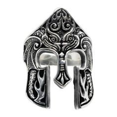 925 Sterling Silver Spartan Helmet 300 Leonidas Ring - SilverMania925 King Leonidas, Helmet Ring, Warrior Ring, Warrior Helmet, Viking Helmet, Spartan Helmet, Mens Rings Fashion, Mens Fashion Jewelry, Biker Jewelry