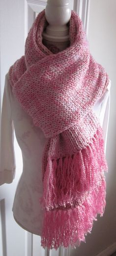 "This is a chunky charm knitted double layers tassel scarf . It's casual and classic. It's very soft and snug. It's easy to match with other fashion. It is also perfect for outdoors and indoors. It can keep you warm in spring, fall and winter. It's perfect gift for female. Not easy itchy. Colors :  multi-tone of pink Material  :  acrylic          Measurements:  length   78\"                               width       8\" Ready to ship. Hand wash and air dry is recommended. The colors may appear slightly different in different monitors. Buyers are responsible for any customs and import taxes that may apply. I'm not responsible for delays due to customs . All items are made by me with love. All items are made in a smoke free area. Your satisfaction is the No. 1 thing on my regard. Thank you f Knit Accessories, Scarf Knit, Tassel Scarf, Accessories Handmade, Knitting Accessories, Knit Scarf, Fall And Winter, Air Dry, Double Layer