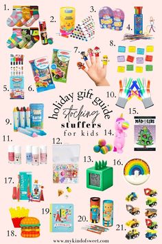 a poster with many different items for children to use in the classroom, including toys and books