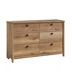 a large wooden dresser with six drawers