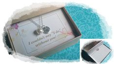 a box with two necklaces in it and a card inside the box that says, i couldn't say without you