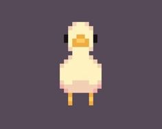 an image of a pixelated duck on a purple background