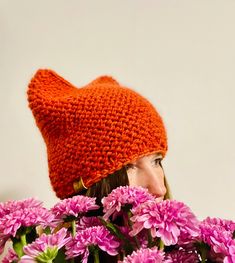 Orange cat ears hat of Peruvian alpaca and wool.Coarse knit, very soft, oversize hat will create a cozy mood and fit both women and men! Orange color will not leave you without attention of others! ❄️The hat is unlined, so probably not suitable for harsh winters, but great for mild winters and fall! 🍁 Perhaps this unusual and bold accessory is just what you need! About care: Follow the washing temperature 30*C,  handwashing, wash with inside out, don't let the garment soak, don't use fabric sof Peruvian Alpaca, Ears Hat, Cozy Mood, Cat Ears Hat, Oversized Hat, Knitted Cat, Bold Accessories, Orange Cat, Cat Ears