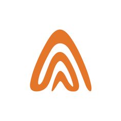 an orange and white logo with the letter a