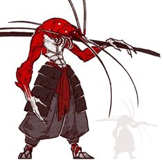 Lobster Monster, Monk Design, Guerriero Samurai, Monster Concept Art, Dungeons And Dragons Characters, Mythical Creatures Art, S Design, Monster Design