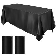 PRICES MAY VARY. Rich quantity: each package includes 2 packs of black satin tablecloths, which can well meet your daily needs and uses, and the simple color is suitable for various occasions; with the exquisite design and stylish style, they can improve your home decorations, creating a wonderful scene for your home Large size: the size of the black tablecloths is 102 x 58 inches/259 x 147 cm, suitable for decorating the table for 10 to 12 people; the large size is enough for you to use in dail Table Decor For Wedding, Wedding Banquet Table, Banquet Table Decorations, Satin Tablecloth, Decor For Wedding, Black Tablecloth, Banquet Table, Table Overlays, Satin Noir