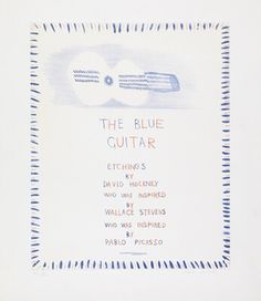 the blue guitar album cover with an image of a guitar on it's back